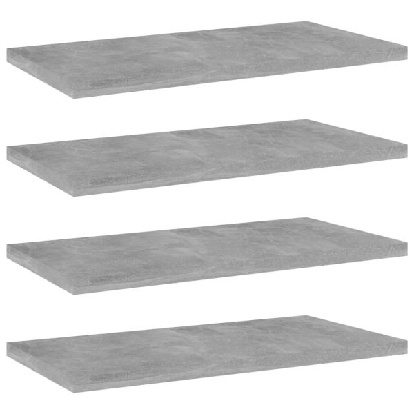 Рафтове, 4 бр, бетонно сиви, 40x20x1,5 см, инженерно дърво