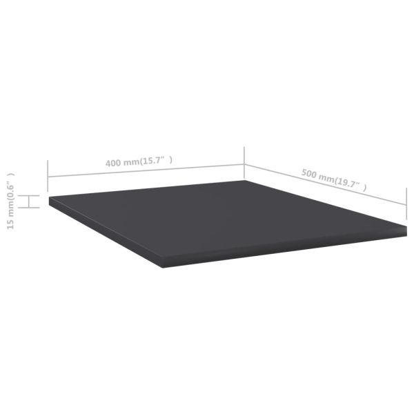 Рафтове за етажерка, 8 бр, сиви, 40x50x1,5 см, инженерно дърво