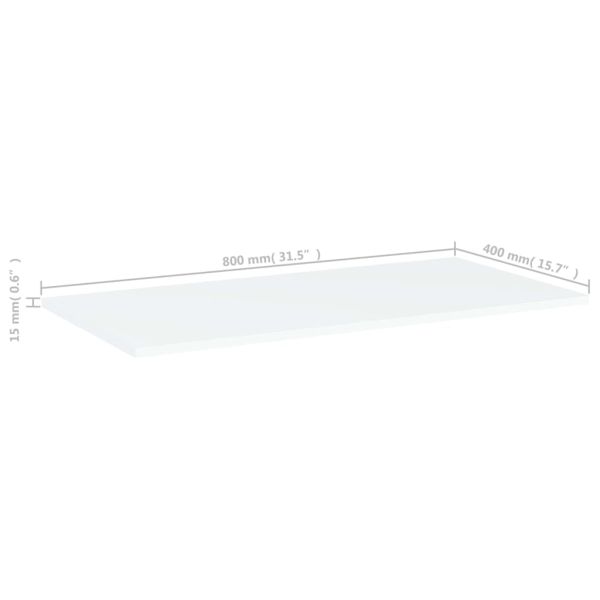 Рафтове за етажерка, 4 бр, бели, 80x40x1,5 см, инженерно дърво