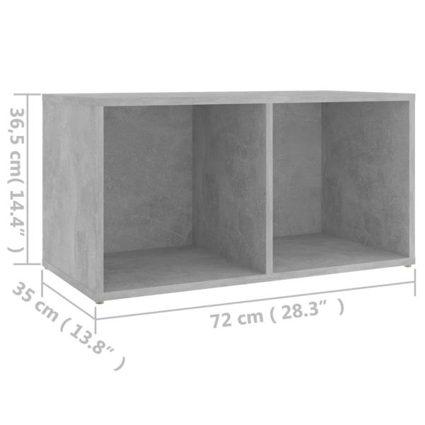 ТВ шкаф, бетонно сив, 72x35x36,5 см инженерно дърво