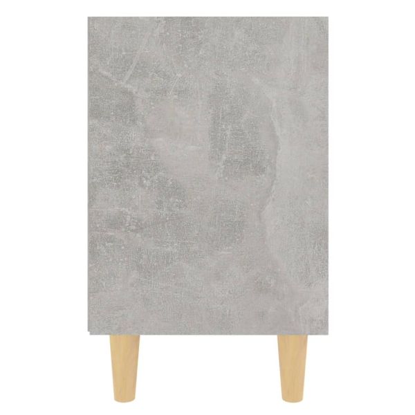 Нощни шкафчета крака дърво масив 2 бр бетонно сиви 40x30x50 см