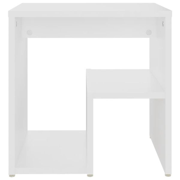 Нощни шкафчета, 2 бр, бели, 40x30x40 см, инженерно дърво