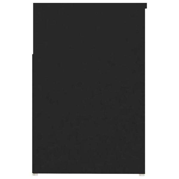 Пейка за обувки, черна, 80x30x45 см, инженерно дърво