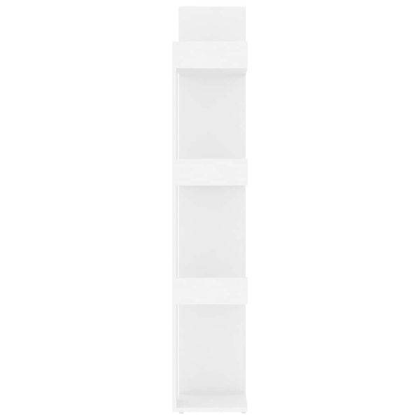 Шкаф библиотека, бял, 86x25,5x140 см, инженерно дърво