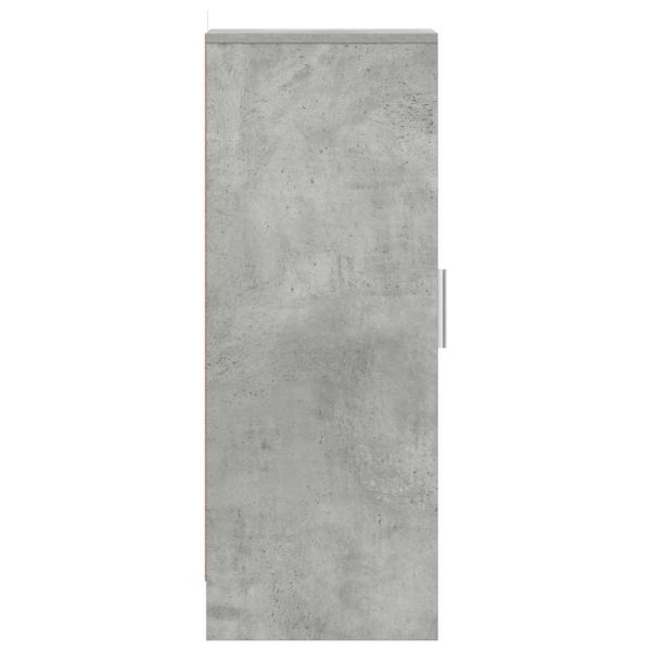 Шкаф за обувки, бетонно сив, 32x35x92 см, инженерно дърво
