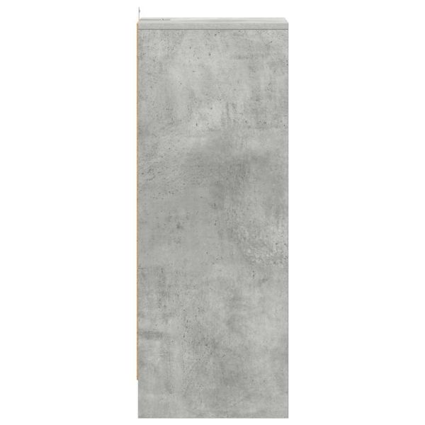 Шкаф за обувки, бетонно сив, 31,5x35x90 см, инженерно дърво