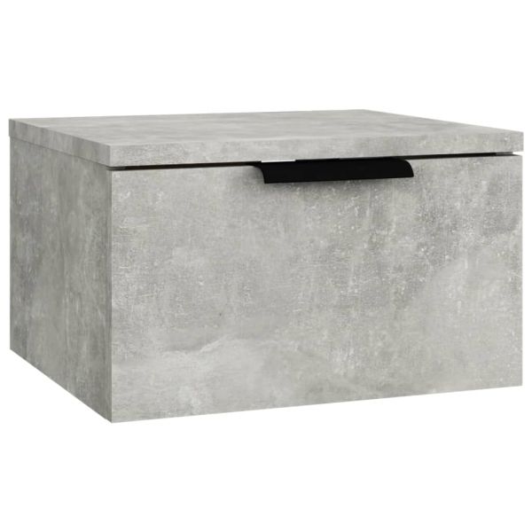 Нощни шкафчета за стенен монтаж 2 бр бетонно сиви 34x30x20 см