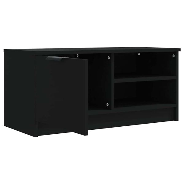 ТВ шкафове 2 бр черни 80x35x36,5 см инженерно дърво