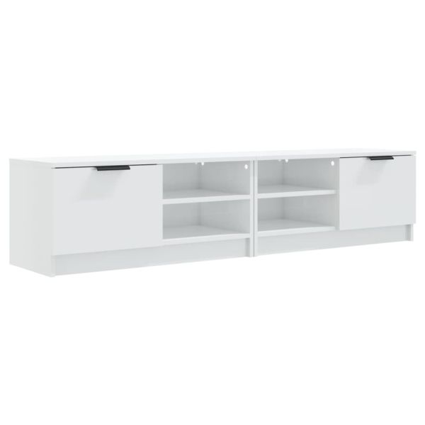 ТВ шкафове 2 бр бял гланц 80x35x36,5 см инженерно дърво