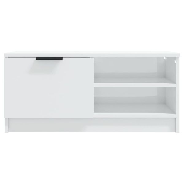 ТВ шкафове 2 бр бял гланц 80x35x36,5 см инженерно дърво