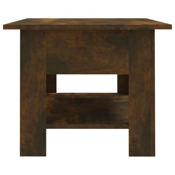 Кафе маса, опушен дъб, 102x55x42 см, инженерно дърво