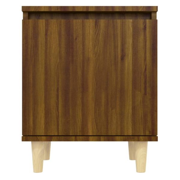 Нощни шкафчета с крака масивно дърво 2 бр кафяв дъб 40x30x50 см
