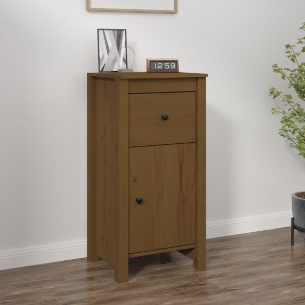 Сайдборд, меденокафяв, 40x35x80 см, бор масив