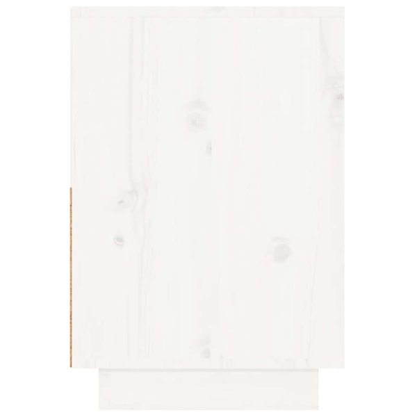 Нощни шкафчета, 2 бр, бели, 60x34x51 см, борово дърво масив