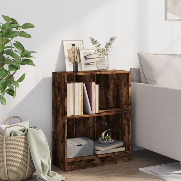 Етажерка за книги, опушен дъб, 60x24x76 см, инженерно дърво