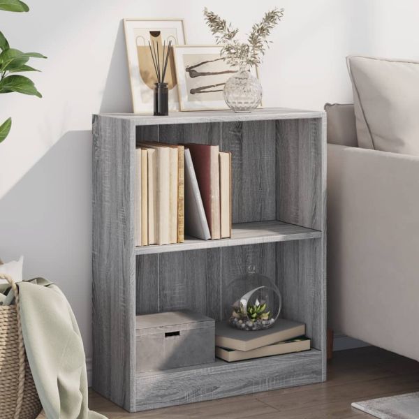 Етажерка за книги, сив сонома, 60x24x76 см, инженерно дърво