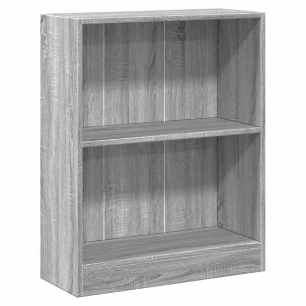 Етажерка за книги, сив сонома, 60x24x76 см, инженерно дърво