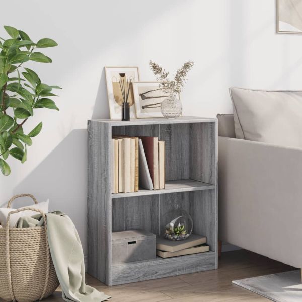 Етажерка за книги, сив сонома, 60x24x76 см, инженерно дърво