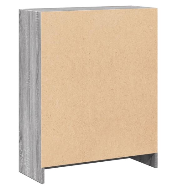 Етажерка за книги, сив сонома, 60x24x76 см, инженерно дърво