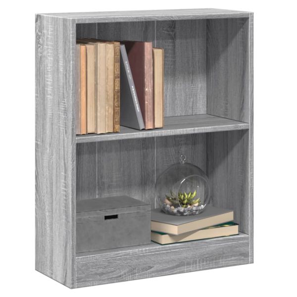 Етажерка за книги, сив сонома, 60x24x76 см, инженерно дърво