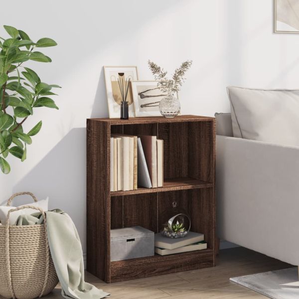 Етажерка за книги, кафяв дъб, 60x24x76 см, инженерно дърво