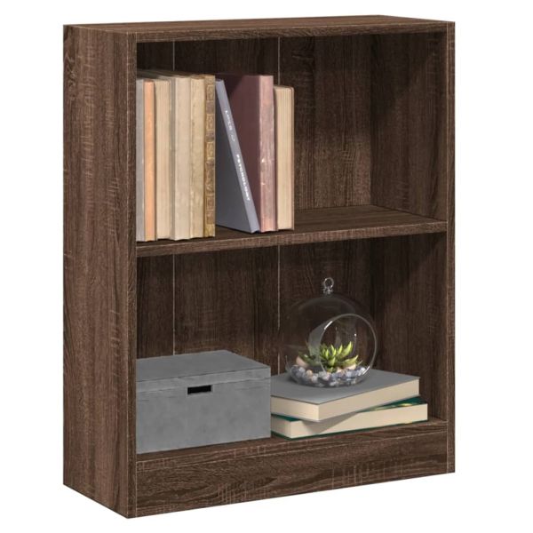 Етажерка за книги, кафяв дъб, 60x24x76 см, инженерно дърво