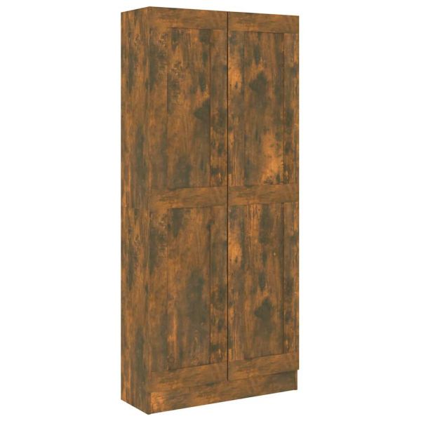 Шкаф за книги, опушен дъб, 82,5x30,5x185,5 см, инженерно дърво