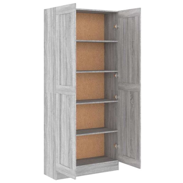 Шкаф за книги, сив сонома, 82,5x30,5x185,5 см, инженерно дърво