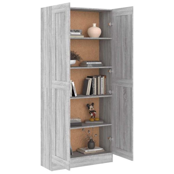 Шкаф за книги, сив сонома, 82,5x30,5x185,5 см, инженерно дърво