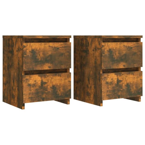 Нощни шкафчета 2 бр опушен дъб 30x30x40 см инженерно дърво