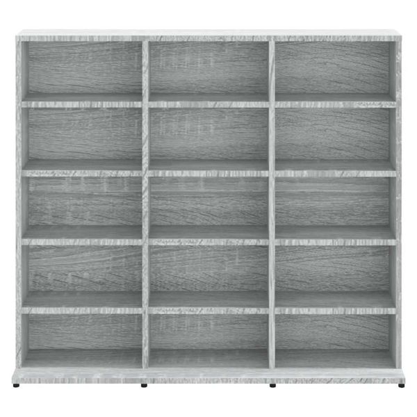 Етажерка за дискове сив сонома 100x23x89,5 см инженерно дърво