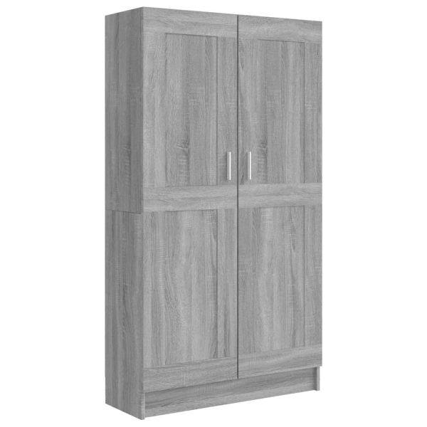 Библиотека, сив сонома, 82,5x30,5x150 см, инженерно дърво