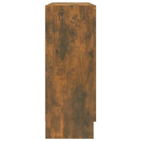 Шкаф витрина, опушен дъб, 82,5x30,5x80 см, инженерно дърво