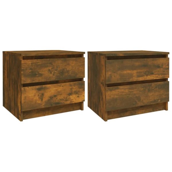 Нощни шкафчета 2 бр опушен дъб 50x39x43,5 см инженерно дърво