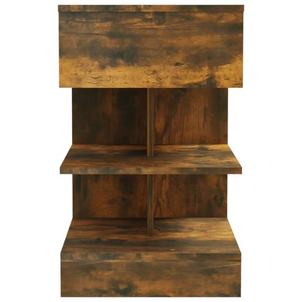 Нощни шкафчета 2 бр опушен дъб 40x35x65 см инженерно дърво