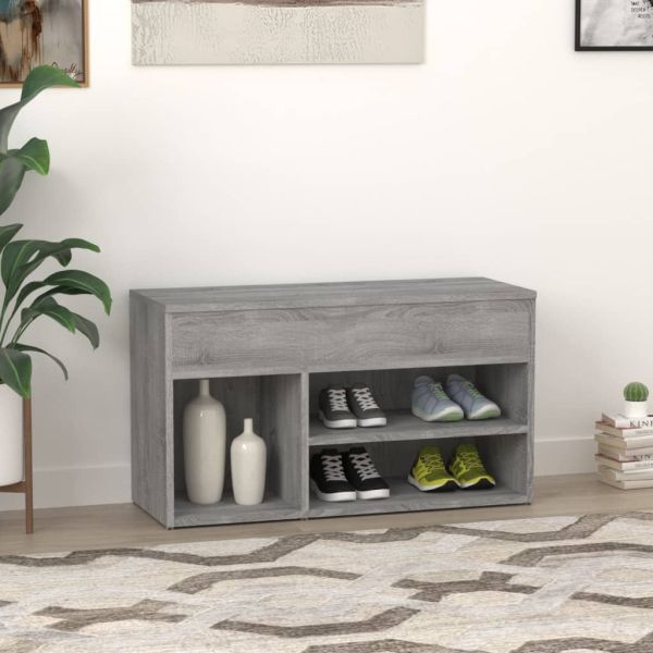 Шкаф за обувки, сив сонома, 80x30x45 см, инженерно дърво