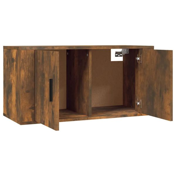 ТВ шкаф за стенен монтаж, oпушен дъб, 80x34,5x40 см