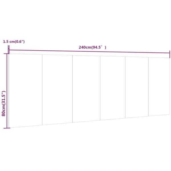 Стенна табла за легло опушен дъб 240x1,5x80 см инженерно дърво