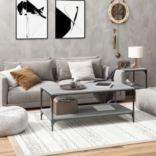 Кафе маса, сив сонома, 80x50x40 см, инженерно дърво