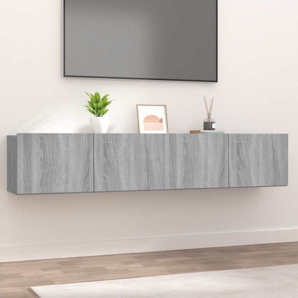 ТВ шкафове, 2 бр, сив сонома, 80x30x30 см, инженерно дърво