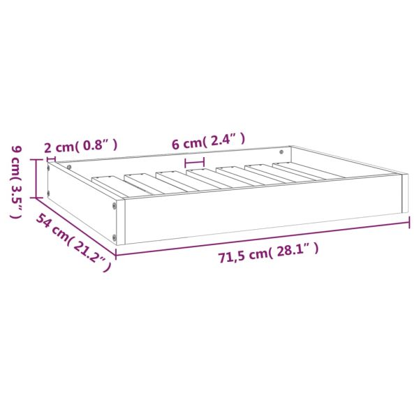 Кучешко легло, 71,5x54x9 см, борова дървесина масив