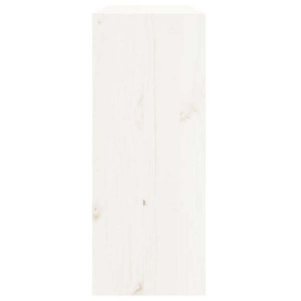 Шкаф за вино, бял, 62x25x62 см, борово дърво масив