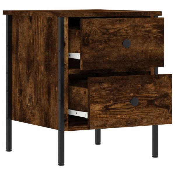 Нощни шкафчета 2 бр опушен дъб 40x42x50 см инженерно дърво