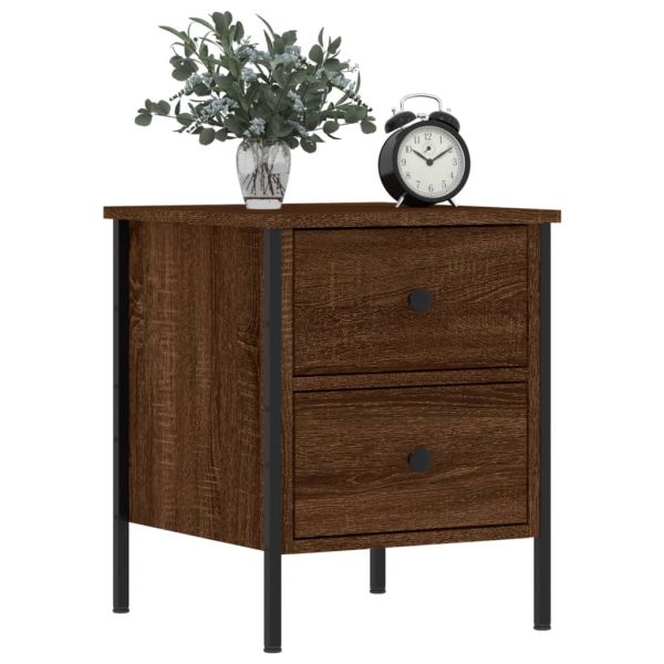 Нощни шкафчета 2 бр кафяв дъб 40x42x50 см инженерно дърво