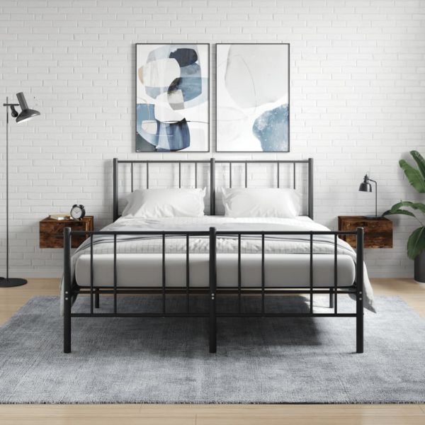 Нощни шкафчета за стенен монтаж, 2 бр, опушен дъб, 35x35x20 см