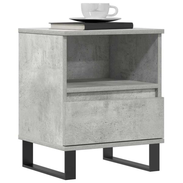 Нощно шкафче бетонно сиво 40x35x50 см инженерно дърво