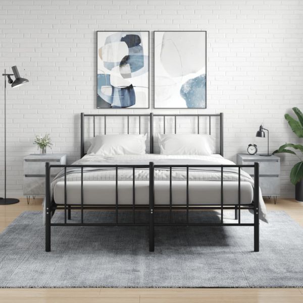Нощни шкафчета 2 бр бетонно сив 40x35x50 см инженерна дървесина