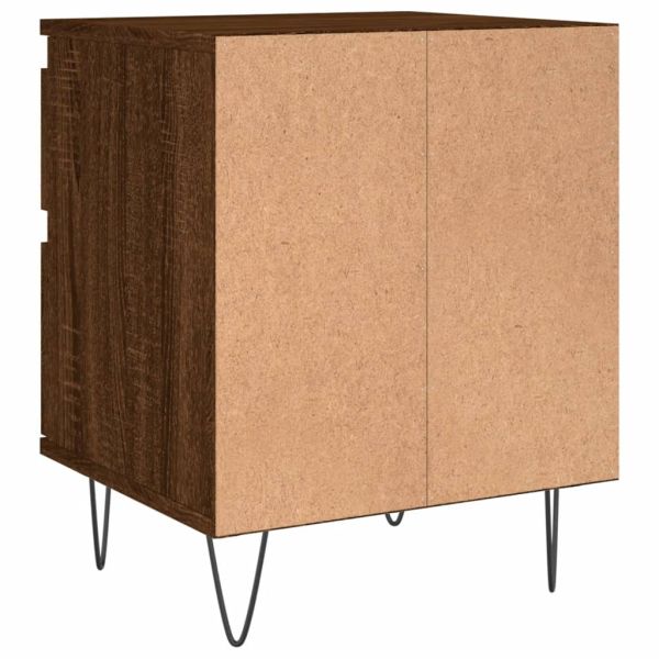 Нощни шкафчета 2 бр кафяв дъб 40x35x50 см инженерно дърво