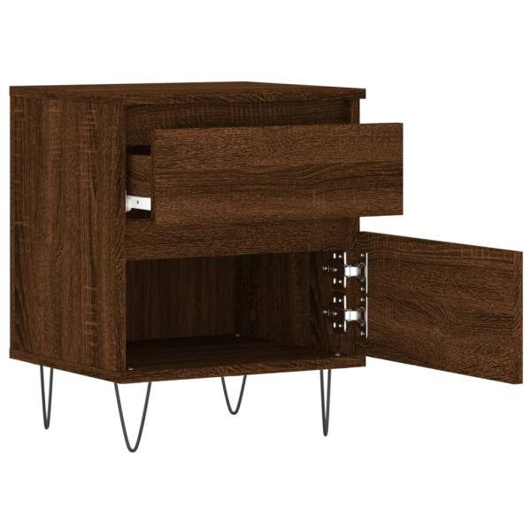 Нощни шкафчета 2 бр кафяв дъб 40x35x50 см инженерно дърво