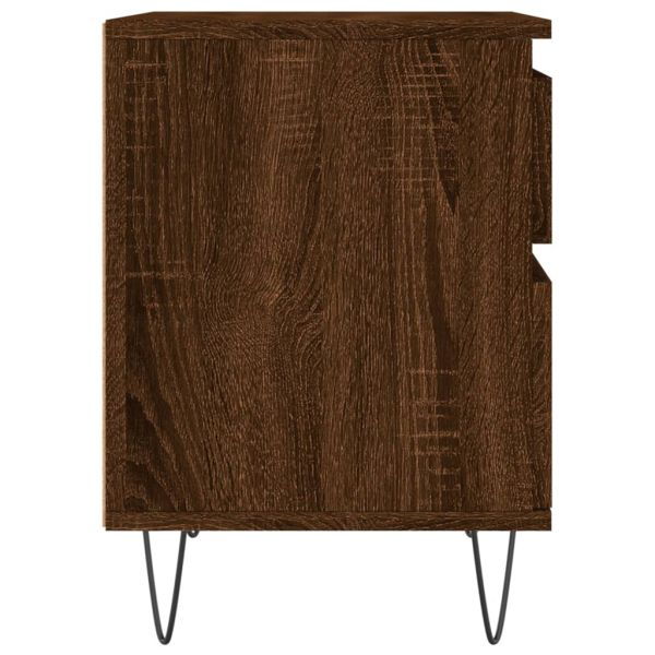 Нощни шкафчета 2 бр кафяв дъб 40x35x50 см инженерно дърво